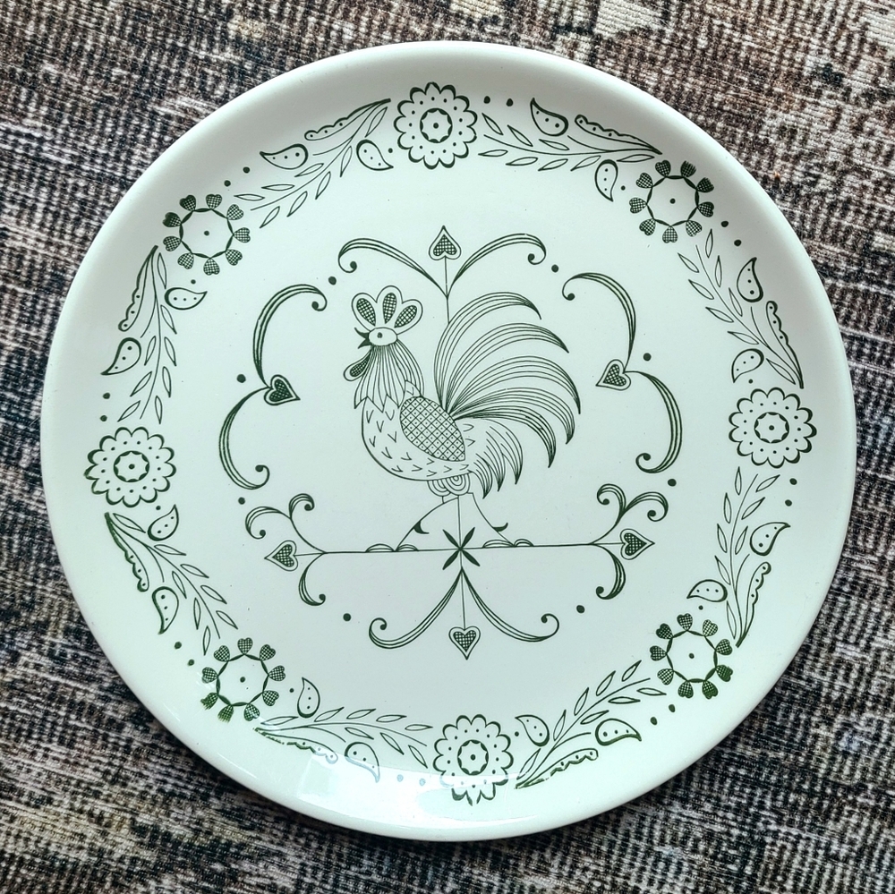 VINTAGE Scio MCM Rooster Plate Pair